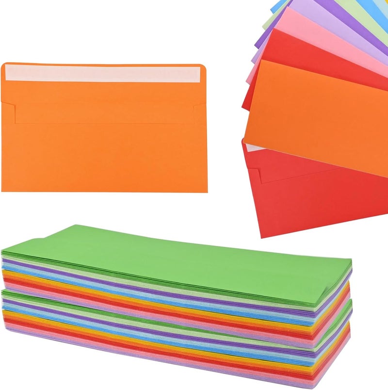 xflyxin 50 packages #10 Business envelopes, Mailing Envelopes, Self-adhesive standard Envelopes, for personal and business use, checks, mailing letters, invoices,4 1/8 x 9 1/2 inches (colored) - Image 1
